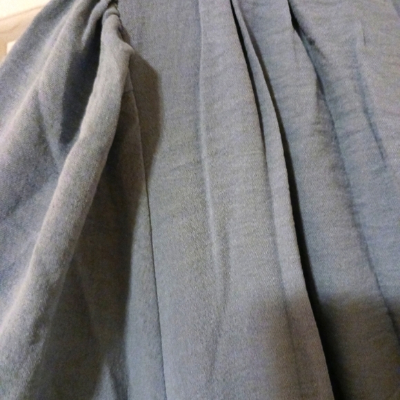 Smoke Blue Gauzy Maxi Dress Elastic Waist Dress - Picture 6 of 10